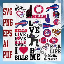Buffalo Bills NFL Svg,  Pittsburgh Steelers Svg, Bundle NFL Svg, National Football League Svg, Sport Svg, NFL FAN Gift