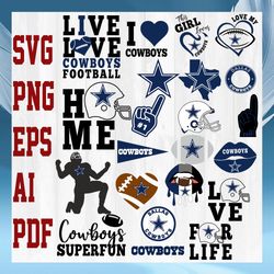 Dallas Cowboys NFL Svg,  Pittsburgh Steelers Svg, Bundle NFL Svg, National Football League Svg, Sport Svg, NFL FAN Gift
