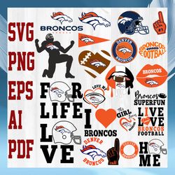 Denver Broncos NFL Svg,  Pittsburgh Steelers Svg, Bundle NFL Svg, National Football League Svg, Sport Svg, NFL FAN Gift