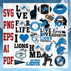 Detroit Lions NFL Svg,  Pittsburgh Steelers Svg, Bundle NFL Svg, National Football League Svg, Sport Svg, NFL FAN Gift