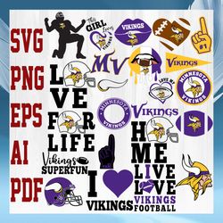 Minnesota Vikings NFL Svg, Minnesota Vikings Svg, Bundle NFL Svg, National Football League Svg, Sport Svg, NFL FAN Gift