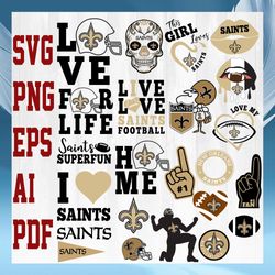 New Orleans Saints NFL Svg, New Orleans Saints Svg, Bundle NFL Svg, National Football League Svg, Sport Svg, NFL FAN Gif