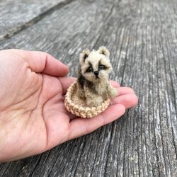 Miniature realistic terrier dog mini toy ooak pet friend for doll custom figurine dollhouse miniatures handmade crochet