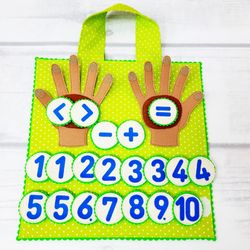 Montessori Sensory Blanket with felt finger counts, Homeschool Montessori, Fidget Sensory Toys