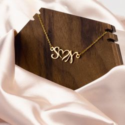 Personalized Initial Heart Necklace Gift for her Custom name necklace with black jewelry box Gold Silver jewelry