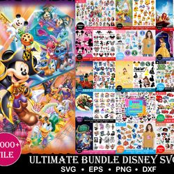 the ultimate disney designs, fun disney bundle, disney svg bundle, big bundle svg and for cricut files, disney princess