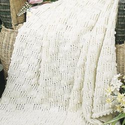 Aran Afghan Knitting Pattern PDF, Blanket knitting pattern PDF, Vintage Knitting Pattern cables blanket pattern