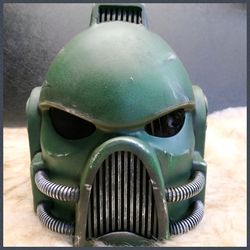 space marine - dark angel cosplay - w40k helmet - paintball helmet - led eyes - made to order - custom made