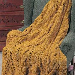Vintage Afghan Knitting Pattern, Blanket knitting pattern PDF, Vintage Knitting Pattern Diagonal Elegant Afghan.