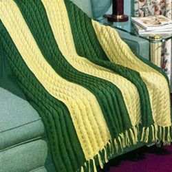 Vintage Afghan Knitting Pattern, Blanket Knitting Pattern PDF, Vintage Afghan Knitting Pattern, Nature Home Decor