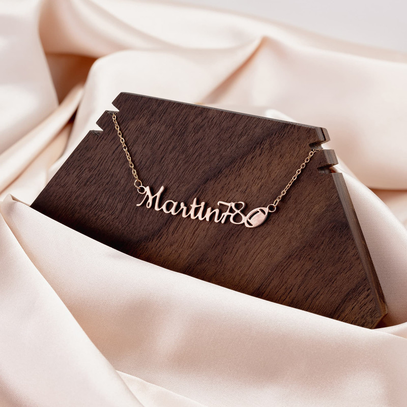 personalized football handball necklace rose gold.jpg
