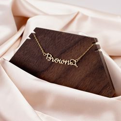 Personalized tennis mom Necklace Gift for her Custom name necklace with black jewelry box Gold Silver jewelry