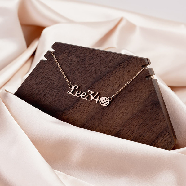 Personalized woleyball necklace rose gold.jpg