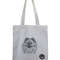 White shopping bag with embroidery of a Pomeranian dog 1.jpg