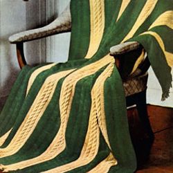 Vintage Afghan Knitting Pattern, Cable Knit Afghan Pattern, Blanket Knitting Pattern PDF, Knit Aran Afghan Pattern