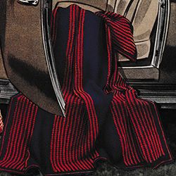 Vintage Afghan Knitting Pattern, Regimental Afghan Pattern, Blanket Knitting Pattern PDF, Knit Aran Afghan Pattern