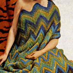 Vintage Afghan Knitting Pattern, Ripple Afghan Pattern, Blanket Knitting Pattern PDF, Knit Aran Afghan Pattern
