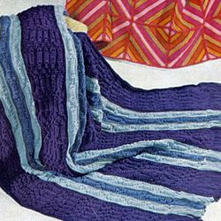 Vintage Afghan Knitting Pattern, Stripe Afghan Pattern, Blanket Knitting Pattern PDF, Knit Aran Afghan Pattern
