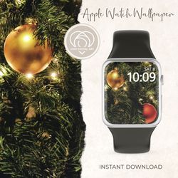 Apple Watch Wallpaper | Winter Green Christmas Tree Apple Watch Face |  Smart Watch Background
