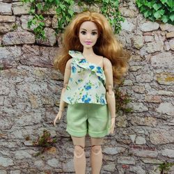 Barbie curvy clothes floral blouse 2