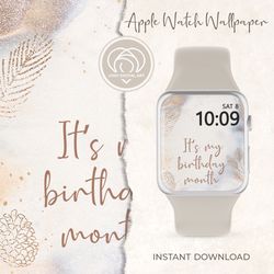 apple watch wallpaper | cute pink winter happy birthday month apple watch face | smart watch background