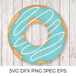 donut svg. cute doughnut with blue glaze