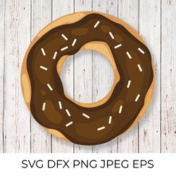 donut svg. cute doughnut with chocolate glaze