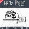 Harry Potter Pusheen Broom by SVG Studio Thumbnail3.png