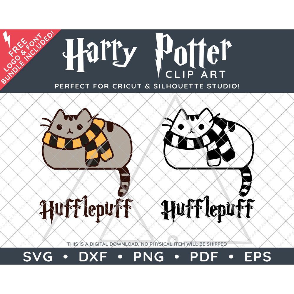 Harry Potter Pusheen Hogwarts Houses by SVG Studio Thumbnail5.png