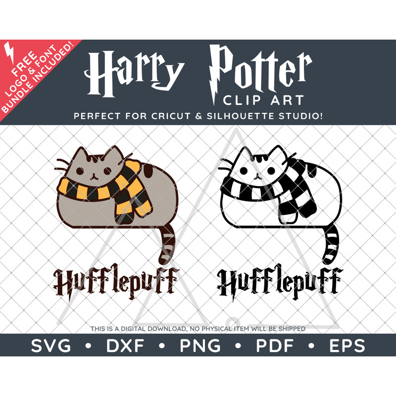 Harry Potter Pusheen Hogwarts Houses by SVG Studio Thumbnail5.png
