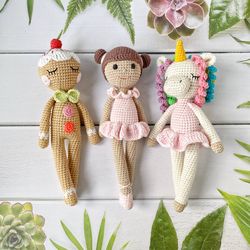 Crochet PATTERNS, Amigurumi pattern, Crochet unicorn pattern, Crochet gingerbread man pattern, Crochet ballerina doll pa