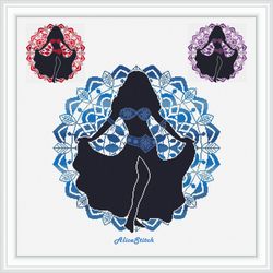 cross stitch pattern belly dance silhouette dancer oriental east music ornament monochrome counted crossstitch patterns