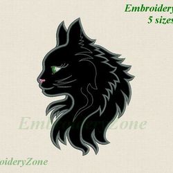 Magic cat embroidery design, applique cat embroidery, cat embroidery pattern, small kitty applique, 5 sizes