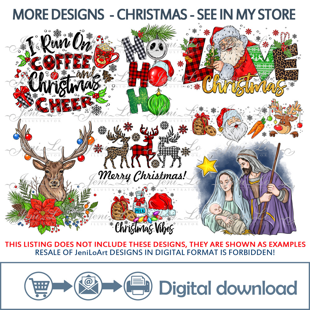Merry Christmas designs by JeniLoArt