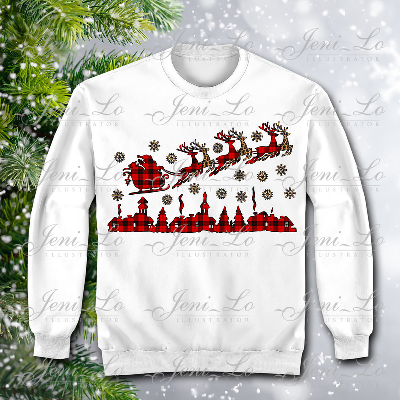 Santa and the Christmas deer PNG