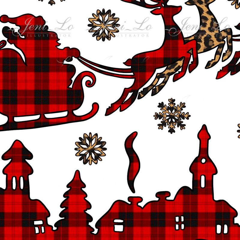 Christmas print plaid