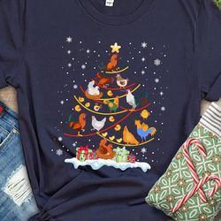 Chicken Christmas Tree Shirt, Merry Christmas Shirt, Chicken Lover, Christmas Chicken Shirt, Chicken Farmer Gift