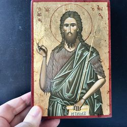 The Glorious Prophet, Forerunner, and Baptist John | High Quality Serigraph icon | Made in Greece | Size: 7" x 5,5"