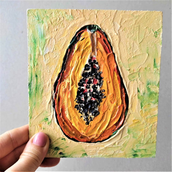 Handwritten-half-a-papaya-by-acrylic-textured-paste-1.jpg