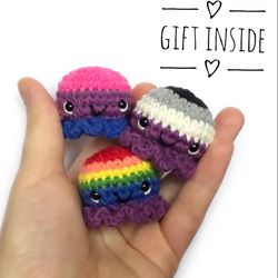 pride octopus | pride plush | pride crochet | pride gifts |  crochet octopus | octopus plush | kawaii pride octopus