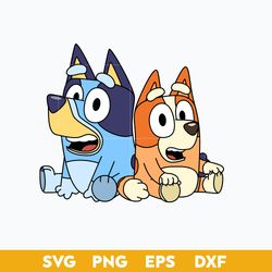 bluey and bingo heeler dog svg, bluey svg, cartoon svg file.