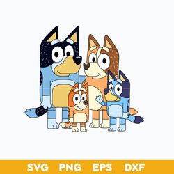 Family Bluey Dog SVG, Bluey SVG, Cartoon SVG Digital File.
