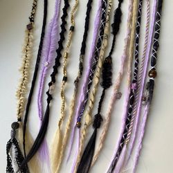 Handmade dreadlocks, SE dreads and braids, crochet dreadlocks, Mix set of different dreads