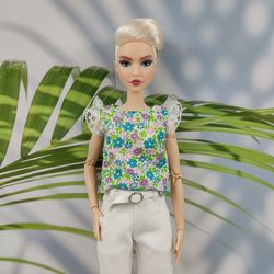 Barbie doll clothes floral blouse