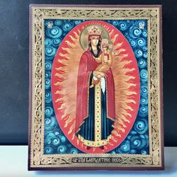Holy Mother Gracious Heaven | Quality lithograph print mounted on wood | Size 16 x 13 x 2 cm