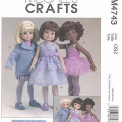 PDF copy Vintage Sewing Patterns Mc Calls 4743 Clothes for Dolls 8 and 14 inches