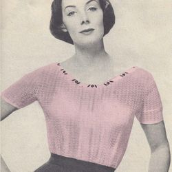 Vintage Knitting Pattern 167 Cool Captivating Blouse Women