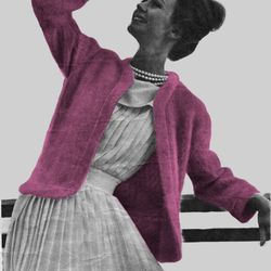 Vintage Knitting Pattern 165 Graceful Jacket Angora Women