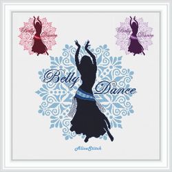 Cross stitch pattern belly dance silhouette dancer oriental East music monochrome ornament counted crossstitch patterns