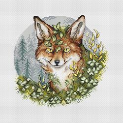 Cross stitch pattern fox, forest dweller, cross stitch fox, cross stitch wild animal, PDF number